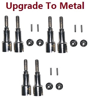 Haiboxing HBX 2105A T10 T10PRO Truck RC car vehicle spare parts upgarde to metal Rear Metal Wheel Shafts +Pins+Lock Nut M4 M16107 3sets