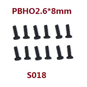 Haiboxing HBX 2105A T10 T10PRO Truck RC car vehicle spare parts Pan Head Self Tapping Screws (12P) PBHO2.6*8mm S018