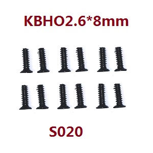 Haiboxing HBX 2105A T10 T10PRO Truck RC car vehicle spare parts Countersunk Self Tapping Screws(12P) KBHO2.6*8mm S020