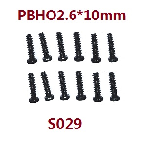 Haiboxing HBX 2105A T10 T10PRO Truck RC car vehicle spare parts Pan Head Self Tapping Screws(12P) PBHO2.6*10mm S029