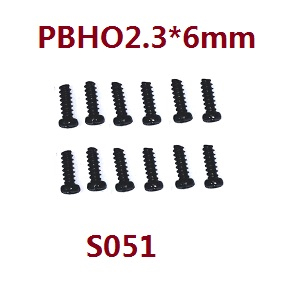 Haiboxing HBX 2105A T10 T10PRO Truck RC car vehicle spare parts Pan Head Self Tapping Screws (12P)PBHO2.3*6mm S051