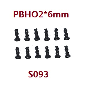 Haiboxing HBX 2105A T10 T10PRO Truck RC car vehicle spare parts Pan Head Self Tapping Screws (12P) PBHO2*6mm S093