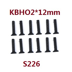 Haiboxing HBX 2105A T10 T10PRO Truck RC car vehicle spare parts Countersunk Self Tapping Screws (12P) KBHO2.3*12mm S226