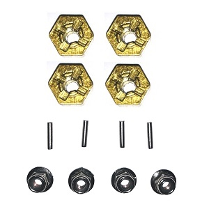 Haiboxing HBX 2105A T10 T10PRO Truck RC car vehicle spare parts metal hexagon wheel seat + fixed iron pin + M4 nuts