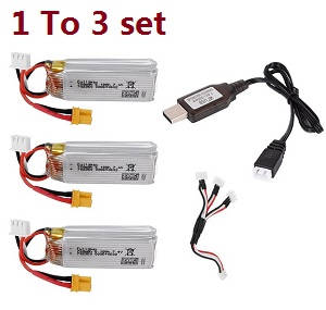JJRC M03 E160 Yu Xiang F1 RC Helicopter spare parts todayrc toys listing 1 to 3 USB charger wire set + 3*7.4V 700mAh battery set