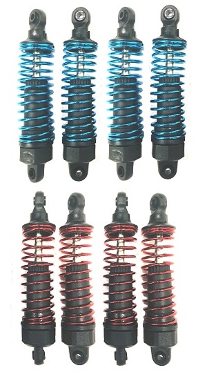 JJRC Q130 Q141 Q130A Q130B Q141A Q141B D843 D847 GB1017 GB1018 Pro RC Car Vehicle spare parts shock absorber assembly 8pcs 6027 Red + Blue - Click Image to Close