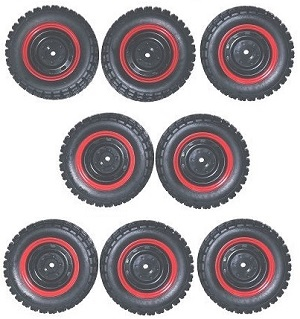 JJRC Q130 Q141 Q130A Q130B Q141A Q141B D843 D847 GB1017 GB1018 Pro RC Car Vehicle spare parts wheels 8pcs Red - Click Image to Close