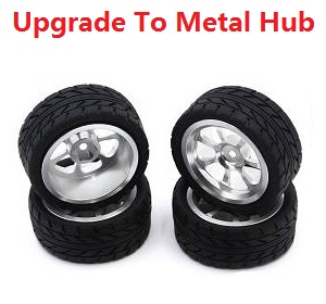 JJRC Q130 Q141 Q130A Q130B Q141A Q141B D843 D847 GB1017 GB1018 Pro RC Car Vehicle spare parts upgrade to metal hub tires set Silver