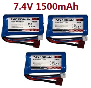 JJRC Q130 Q141 Q130A Q130B Q141A Q141B D843 D847 GB1017 GB1018 Pro RC Car Vehicle spare parts 7.4V 1500mAh battery 3pcs - Click Image to Close