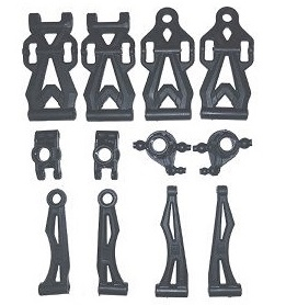 JJRC Q130 Q141 Q130A Q130B Q141A Q141B D843 D847 GB1017 GB1018 Pro RC Car Vehicle spare parts front and rear swing arm set + front and rear wheel seat - Click Image to Close