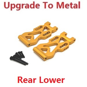 JJRC Q130 Q141 Q130A Q130B Q141A Q141B D843 D847 GB1017 GB1018 Pro RC Car Vehicle spare parts upgrade to metal rear lower sway arms(L/R) Gold - Click Image to Close