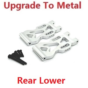 JJRC Q130 Q141 Q130A Q130B Q141A Q141B D843 D847 GB1017 GB1018 Pro RC Car Vehicle spare parts upgrade to metal rear lower sway arms(L/R) Silver - Click Image to Close