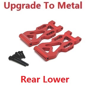 JJRC Q130 Q141 Q130A Q130B Q141A Q141B D843 D847 GB1017 GB1018 Pro RC Car Vehicle spare parts upgrade to metal rear lower sway arms(L/R) Red - Click Image to Close