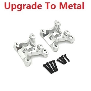 JJRC Q130 Q141 Q130A Q130B Q141A Q141B D843 D847 GB1017 GB1018 Pro RC Car Vehicle spare parts upgrade to metal front and rear universal shock mount Silver - Click Image to Close
