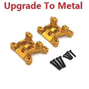 JJRC Q130 Q141 Q130A Q130B Q141A Q141B D843 D847 GB1017 GB1018 Pro RC Car Vehicle spare parts upgrade to metal front and rear universal shock mount Gold - Click Image to Close