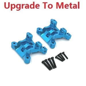 JJRC Q130 Q141 Q130A Q130B Q141A Q141B D843 D847 GB1017 GB1018 Pro RC Car Vehicle spare parts upgrade to metal front and rear universal shock mount Blue - Click Image to Close
