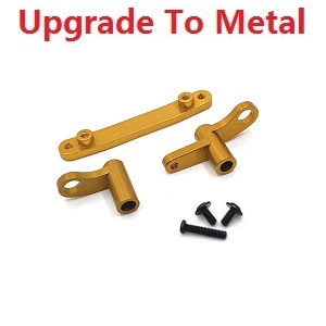 JJRC Q130 Q141 Q130A Q130B Q141A Q141B D843 D847 GB1017 GB1018 Pro RC Car Vehicle spare parts upgrade to metal steering crank arm set Gold - Click Image to Close