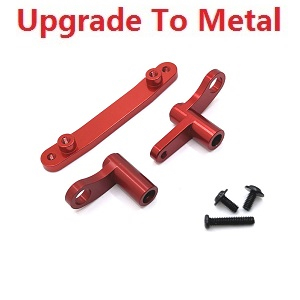 JJRC Q130 Q141 Q130A Q130B Q141A Q141B D843 D847 GB1017 GB1018 Pro RC Car Vehicle spare parts upgrade to metal steering crank arm set Red - Click Image to Close
