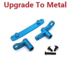 JJRC Q130 Q141 Q130A Q130B Q141A Q141B D843 D847 GB1017 GB1018 Pro RC Car Vehicle spare parts upgrade to metal steering crank arm set Blue - Click Image to Close