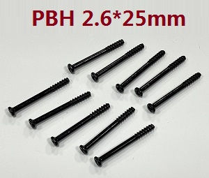JJRC Q130 Q141 Q130A Q130B Q141A Q141B D843 D847 GB1017 GB1018 Pro RC Car Vehicle spare parts self-tapping lower half tooth round head screws PBH2.6*25mm 6104