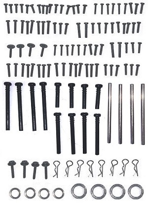 JJRC Q130 Q141 Q130A Q130B Q141A Q141B D843 D847 GB1017 GB1018 Pro RC Car Vehicle spare parts screws set + swing arm pin set + R shape buckle + bearings - Click Image to Close