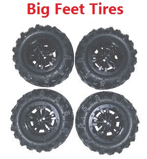 JJRC Q130 Q141 Q130A Q130B Q141A Q141B D843 D847 GB1017 GB1018 Pro RC Car Vehicle spare parts big feet tires 4pcs - Click Image to Close