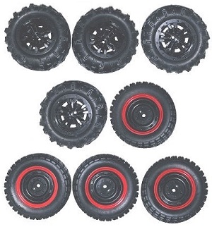 JJRC Q130 Q141 Q130A Q130B Q141A Q141B D843 D847 GB1017 GB1018 Pro RC Car Vehicle spare parts big feet tires and red tires 8pcs - Click Image to Close