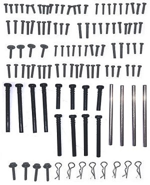 JJRC Q130 Q141 Q130A Q130B Q141A Q141B D843 D847 GB1017 GB1018 Pro RC Car Vehicle spare parts screws set + swing arm pin set + R shape buckle - Click Image to Close