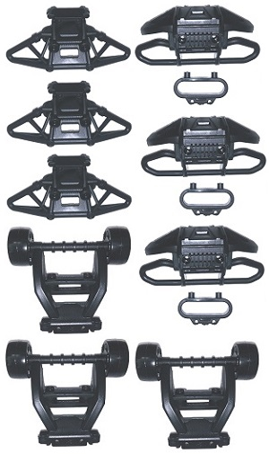 JJRC Q130 Q141 Q130A Q130B Q141A Q141B D843 D847 GB1017 GB1018 Pro RC Car Vehicle spare parts head-up wheel kit + front and rear bumper set 3sets - Click Image to Close