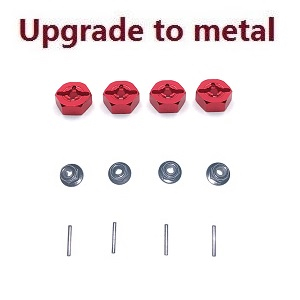 JJRC Q146 Q146A Q146B RC Car vehicle spare parts upgrade to metal hexagon wheel seat and M3 flange nuts Red JJRC Q146 Q146A Q146B RC Car vehicle spare parts upgrade to metal hexagon wheel seat and M3 flange nuts Red