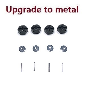 JJRC Q146 Q146A Q146B RC Car vehicle spare parts upgrade to metal hexagon wheel seat and M3 flange nuts Black