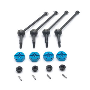 JJRC Q146 Q146A Q146B RC Car vehicle spare parts upgrade to metal CVD drive set with hexagon wheel seat and M3 flange nuts Blue