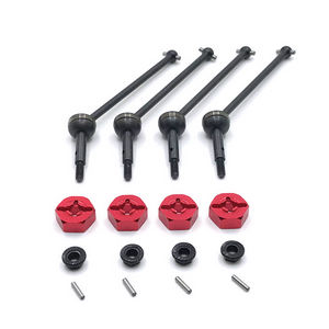 JJRC Q146 Q146A Q146B RC Car vehicle spare parts upgrade to metal CVD drive set with hexagon wheel seat and M3 flange nuts Red JJRC Q146 Q146A Q146B RC Car vehicle spare parts upgrade to metal CVD drive set with hexagon wheel seat and M3 flange nuts Red