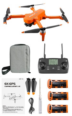 JJRC X17 RC drone with portable bag and 3 battery, RTF Orange