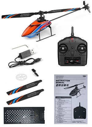 Wltoys XK K127 RC Helicopter with 1 battery RTF
