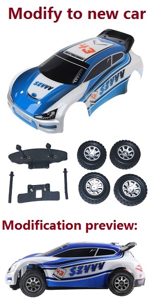 Wltoys K929 K929-A K929-B RC Car spare parts todayrc toys listing modify to a new car set (Blue-1)