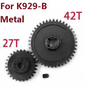 Wltoys K929 K929-A K929-B RC Car spare parts todayrc toys listing reduction gear + motor gear (Metal) for K929-B - Click Image to Close