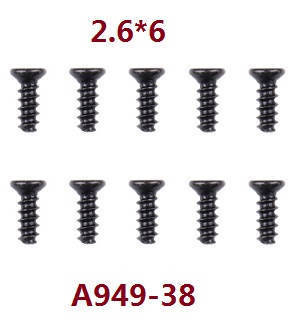 Wltoys K929 K929-A K929-B RC Car spare parts todayrc toys listing screws 2.6*6 A949-38 - Click Image to Close