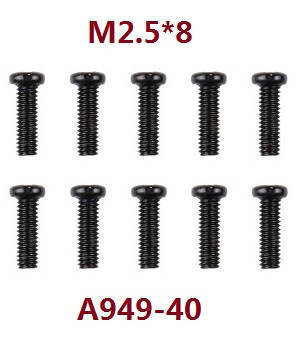 Wltoys K929 K929-A K929-B RC Car spare parts todayrc toys listing screws M2.5*8 A949-40 - Click Image to Close