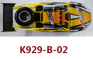 Wltoys K929 K929-A K929-B RC Car spare parts todayrc toys listing Yellow car shell and frame module assembly K929-B-02