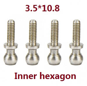 Wltoys XK 284131 RC Car spare parts todayrc toys listing inner hexagon ball screws 3.5*10.8 4pcs - Click Image to Close