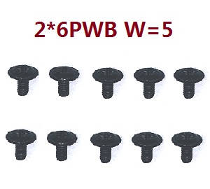 Wltoys XK 284131 RC Car spare parts todayrc toys listing screws 2*6PWB W5 10pcs - Click Image to Close