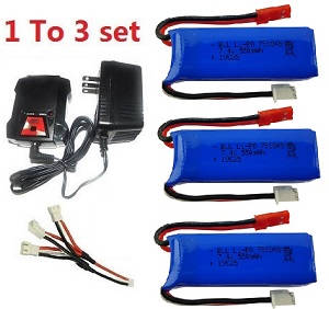 Wltoys XK 284131 RC Car spare parts todayrc toys listing 1 to 3 charger set + 3*7.4V 550mAh battery set