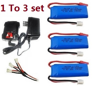 *** Today's deal *** JJRC Q35 Q36 car parts 1 to 3 charger and balance charger set + 3*7.4V 400mAh battery set