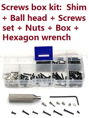 Wltoys XK 284131 RC Car spare parts todayrc toys listing Screws box kit: Shim + Ball head + Screws + Nuts + Box + Hexagon wrench