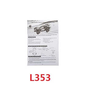 Wltoys L333 L343 L353 RC Car spare parts todayrc toys listing English manual book (L353)