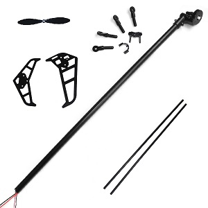 Lead Honor LH-1301 LH 1301 RC Helicopter spare parts tail motor deck + tail motor + tail LED + tail tube + tail decorative set + tail fixed set + tail blade + tail support bar (Black)