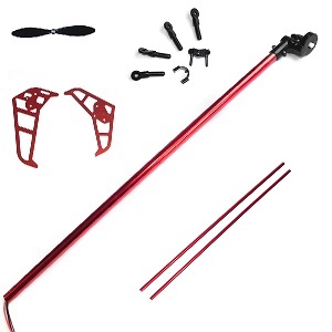 Lead Honor LH-1301 LH 1301 RC Helicopter spare parts tail motor deck + tail motor + tail LED + tail tube + tail decorative set + tail fixed set + tail blade + tail support bar (Red)