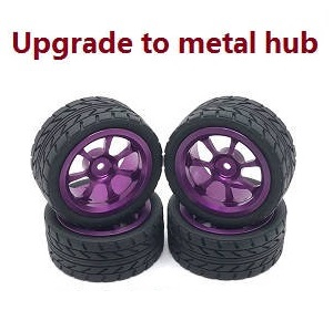 MJX Hyper Go 14209 MJX 14210 RC Car spare parts upgrade to metal hub tires set (Purple)