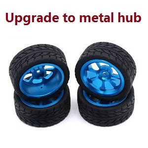 MJX Hyper Go 14209 MJX 14210 RC Car spare parts upgrade to metal hub tires set (Blue)